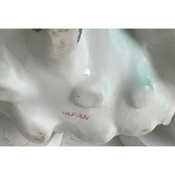 Vtg Victorian Porcelain Figural Double Shell Planter With Dancing Girl Figurine - Picture 8 of 11